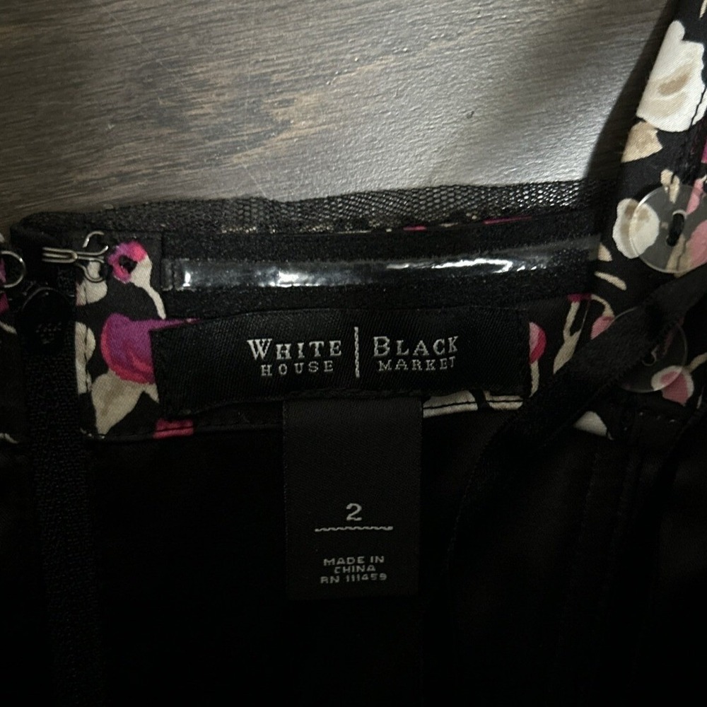 White House Black Market Floral Corset Top 2 Black Pink Bustier Y2K Coquette - Picture 2 of 6